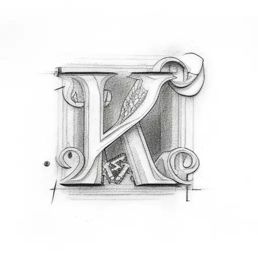 Family tatto with the letter P and the letter a,m,c,c around tattoo design idea