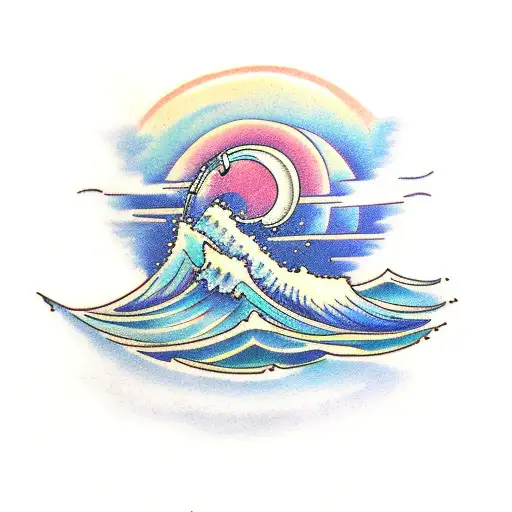 Ocean and Mountains  tattoo design idea