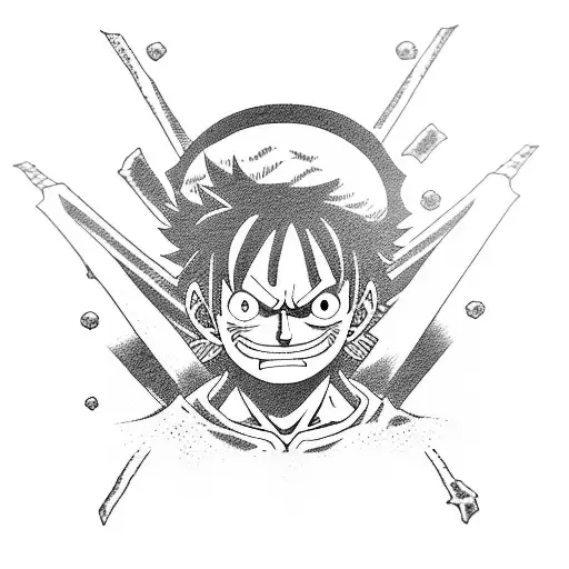 luffy, zoro e ace side by side tattoo design idea