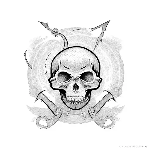 Halloween with tombstones tattoo design idea