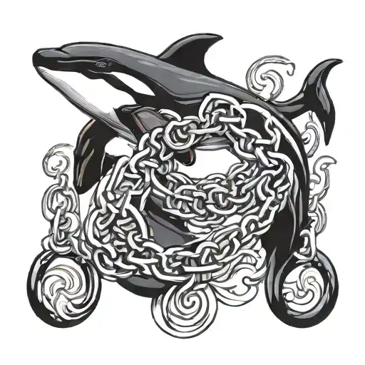 Orca and Chains tattoo design idea