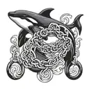 Orca and Chains tattoo design idea