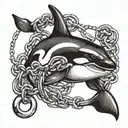 Orca and Chains tattoo design idea