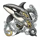 Orca and Chains tattoo design idea