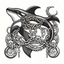 Orca and Chains tattoo design idea