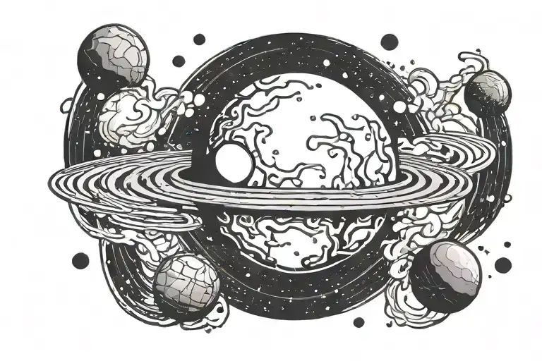 Pluto planet represented tattoo design idea