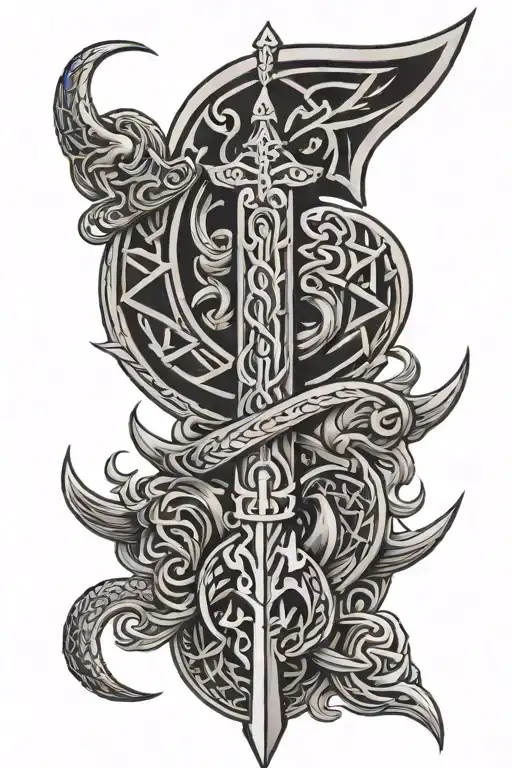 viking symbols tattoo design idea