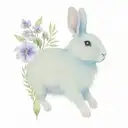 lionhead bunny floral lilac branch tattoo design idea
