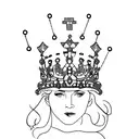 Madonna wearing a crown of objects tattoo design idea