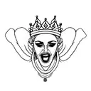 Madonna wearing a crown of objects tattoo design idea