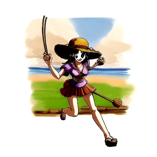 one piece luffy straw hat tattoo design idea