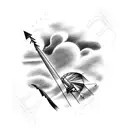 wind and clouds tattoo design idea