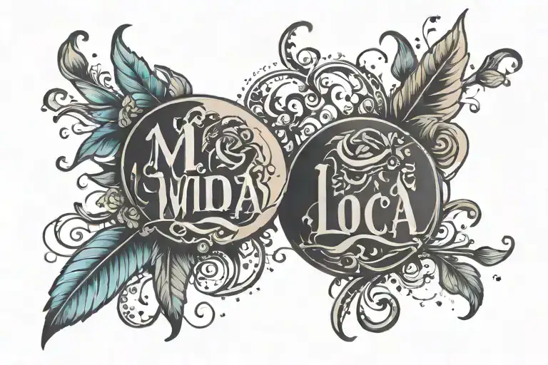 Mi Vida Loca and semicolon as signs of depression tattoo design idea