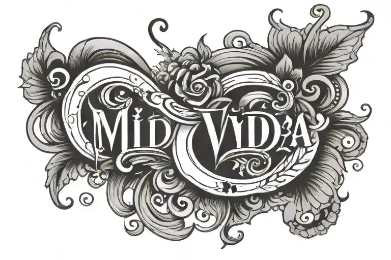 Mi Vida Loca and semicolon as signs of depression tattoo design idea