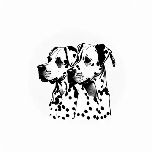 Two Dogs- dalmatian and border collie tattoo design idea