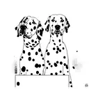 Two Dogs- dalmatian and border collie tattoo design idea