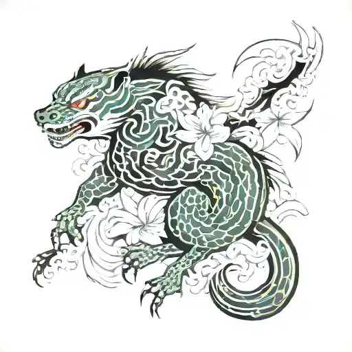 Cocaine and drugs tattoo design idea