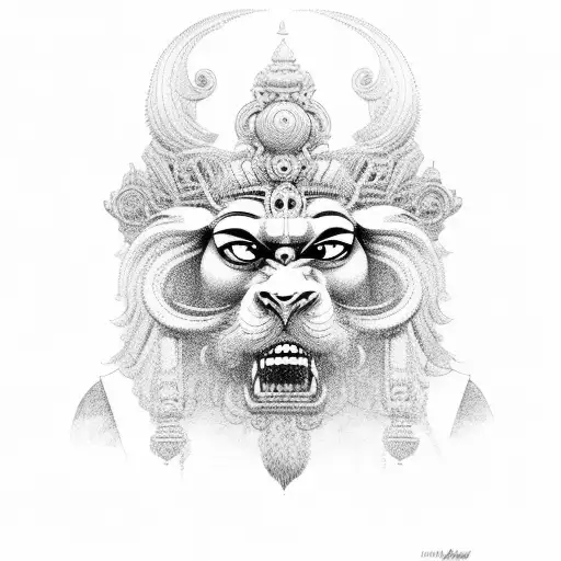 Vishnu Avatar of Narasimha face of a Lion and Body of a Man - Etsy