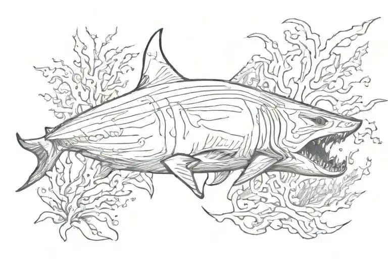tiger shark tattoo design idea