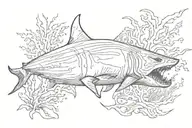 tiger shark tattoo design idea