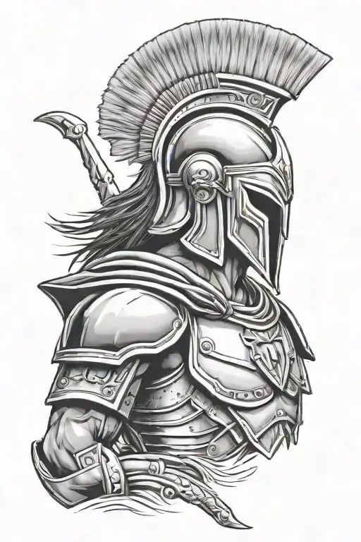 Spartans warrior tattoo design idea