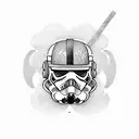 Stormtrooper and skull tattoo design idea