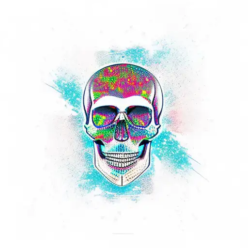 skull uzi  tattoo design idea