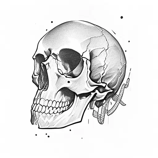 skull uzi  tattoo design idea