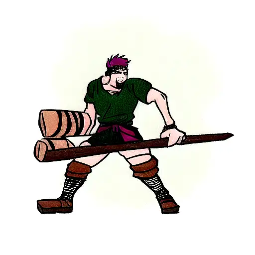 Lumberjack warrior tattoo design idea