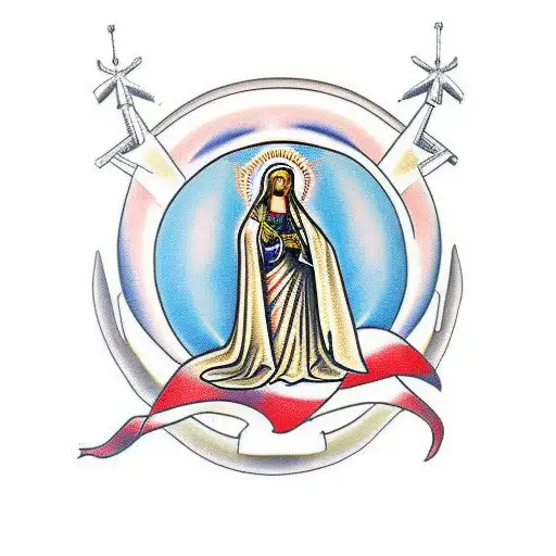 Virgin Mary with a military twist tattoo design idea
