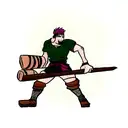 Lumberjack warrior tattoo design idea