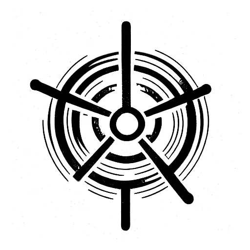 steering wheel with music symbol tattoo design idea