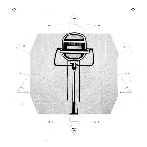 microphone and steering wheel tattoo design idea