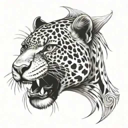 jaguar roar frontside tattoo design idea