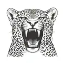jaguar roar front view tattoo design idea
