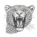 jaguar roar front view tattoo design idea