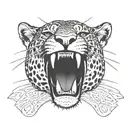 jaguar roar front view tattoo design idea