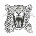 jaguar roar front view tattoo design idea