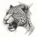 jaguar roar frontside tattoo design idea