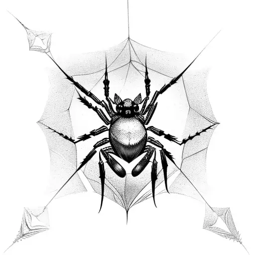 A dark design of a gothic  Spiders forming a web around it tattoo design idea