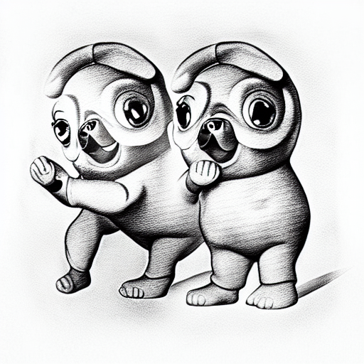 pug teletubbies tattoo design idea