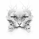 double face tattoo design idea