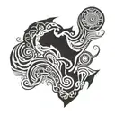 Power, Sea, Africa continent tattoo design idea