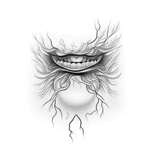 face aye lightning  tattoo design idea
