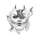 face aye lightning  tattoo design idea