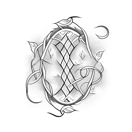 v shaped simple vines tattoo design idea