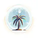 palm tree under moon tattoo design idea