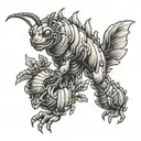  blending the themes of gym and transformation, featuring a caterpillar evolving into a muscular figure tattoo design idea