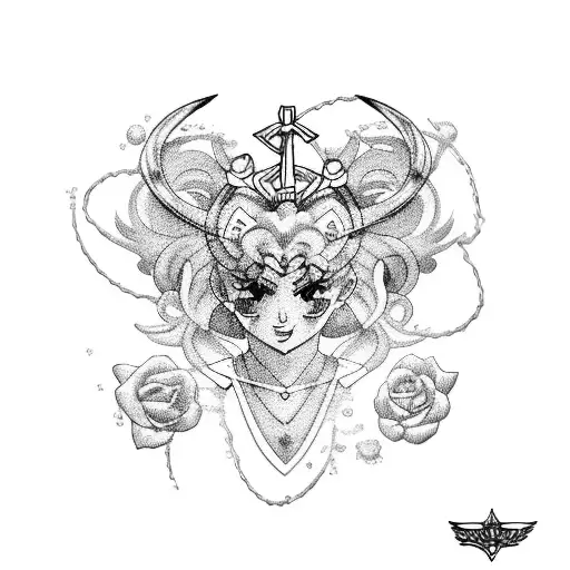 sailor moon  tattoo design idea