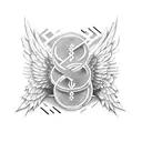 money with wings. tattoo design idea